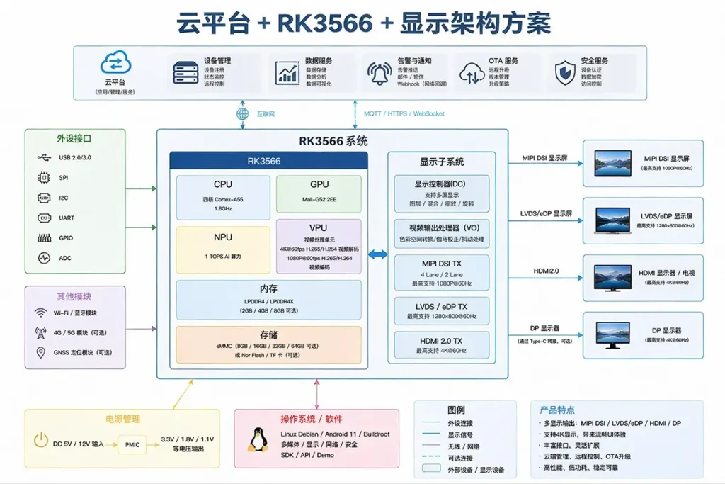 RK3566 Android广告机主板系统架构和数字标牌解决方案