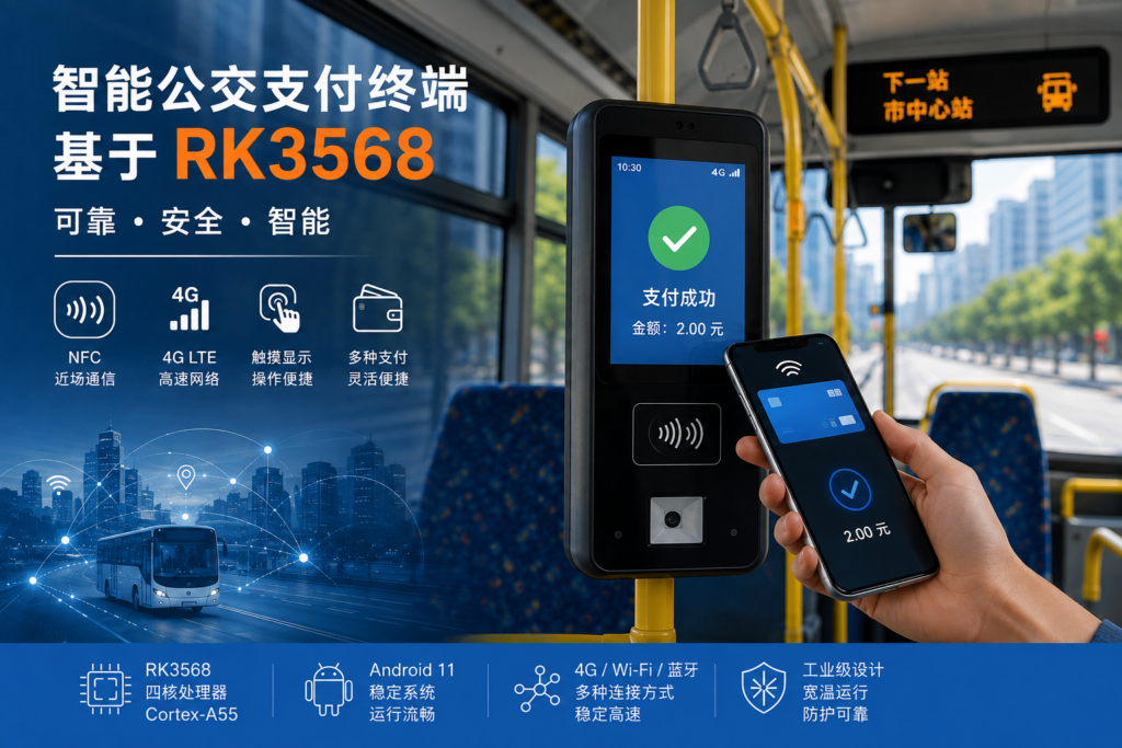 RK3568 smart bus payment terminal ODM solution with NFC and 4G communication